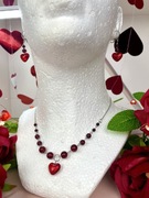 Komplet biżuterii handmade z koralików serce prezent walentynki