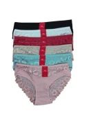 6x Majtki Damskie Bawełniane Figi z Koronką 