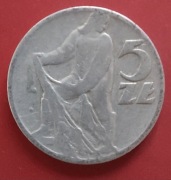 Moneta 5 złotych 1958 r. rybak