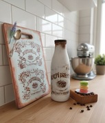 Zestaw dekoracyjny Kuchnia rustykalny Butelka rozlane mleko Deska premium