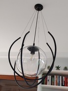 Lampy wiszące czarne plus szklane kule