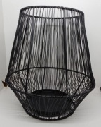 Lampion czarny, druciany, w stylu LOFT, wys. 21,5 cm