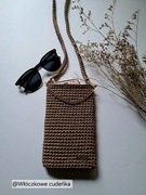 Torebka etui na telefon ,rękodzieło ze sznurka 