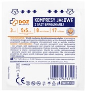 kompresy jałowe 5x5cm 100szt, cała paczka DOZ