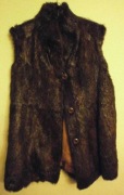 Kamizelka Naturalna prawdopodobnie z Nutrii, Brązowa z Kieszeniami.