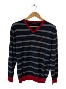 Sweter w serek u. S. Polo assn paski logo l