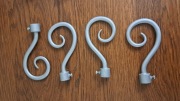 4 ozdobne zakończenia do karnisza + 4 wsporniki do karnisza 