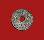 Moneta 20 centymów 1942, Francja