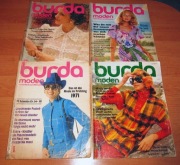 Burda Moden 1971/72 zestaw + wykroje Vintage Moda szycie krawiectwo