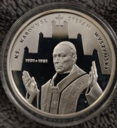 10 zł 2001 r. 100. rocznica ur. Księdza Kardynała St. Wyszyńskiego. Folder.