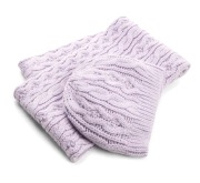 MANGO czapka + szalik komin z warkoczami 10-14 lat