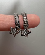 Kolczyki gwiazdki wiszące srebrne