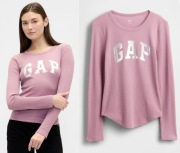 GAP bluzka | koszulka longsleeve | srebrne logo | nowa | M