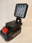 Adapter baterii Yato 18V Li-Ion USB QC3.0 Powerbank Lampa regulowana 12W