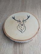 Podkładka pod kubek. Naturalne drzewo. Jeleń. 