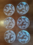 6 x ozdobny szklany talerzyk/płytka miseczka, szlifowane w tulipany