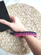 Pasek na nadgarstek do telefonu kluczy torebki bawełniany różowy granatowy