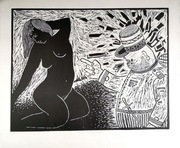 Grafika "no-no-no" - LINORYT, Mario 1997, 60 x 49,5 cm.