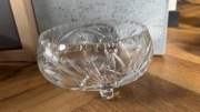 Kryształowa misa na nóżkach, szlifowana, średnica 20 cm, vintage PRL