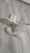 Buty botki z łańcuchem trapery damskie