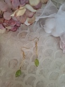 Kolczyki handmade srebro z naturalnych kamieni cytryn chalcedon 