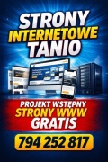 Strony WWW od 590 pln + projekt wstępny za darmo + GRATIS REKLAMA