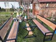 Zestaw ogrodowy loftowy  2 ławki  stół  