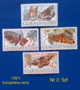 Znaczki fauna:2: motyle, owady- Czechosłowacja 1987r **