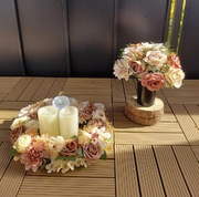 Kompozycja nagrobna wianek + wazon komplet