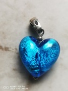 Wisiorek serce szkło weneckie Murano srebro 925