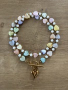 Naszyjnik masa perłowa serduszka 45 cm