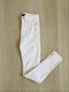 Białe spodnie z wysokim stanem skinny rurki 38 H&M