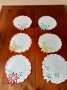 Serwetki serwetka haftowane 6 sztuk retro