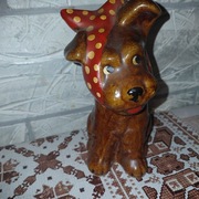 Figurka psa z bolącym zębem PRL