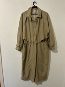 Trench, beżowy trench, płaszcz, płaszczyk, długi płaszczyk