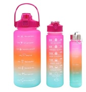 Zestaw 3 butelek Na Wodę Kolorowe (2l+900ml+300ml)