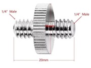 1/4" male męski do 1/4" male męski śruba adapter kamera