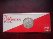 MEDAL 70 rocznica Odzyskania Niepodległości 1988 Piłsudski
