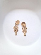 kolczyki homary homar krab muszelki muszelka muszla stal nierdzewna