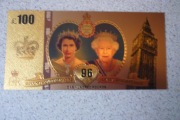 Banknoty pozłacane - Anglia.