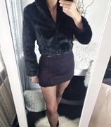 Sophie Kożuszek futerko kurtka zimowa ciepła czarna 146