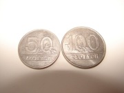 Zestaw monet 50 zł i 100 zł