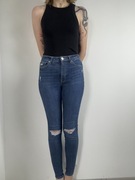 Jeansy rurki z przetarciami, klasyczny denim rozm. S Denim Co.