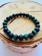 Bransoletka męska wyjątkowa z kamieni i ceramiki na prezent amulet 