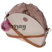 Piaskowy organizer worek do Obag MOON LIGHT welur karmelowy komin OMAY