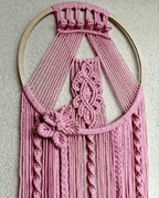 Łapacz snów 30x80 różowy makrama sznurek bawełna