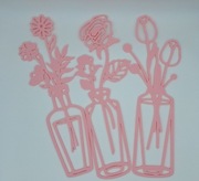 Kwiatki w Wazonie – Komplet 2D Dekoracji na Ścianę, Zestaw Line Art