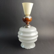 Lampa wisząca - szkło - drewno - stan bardzo dobry - lata 70/80