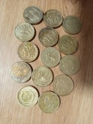 Monety 14 sztuk one pound 1 funt brytyjski anglia Elżbieta II starsze