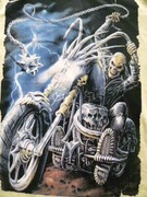Koszulka Ghost Rider żółta na motor goth XXL j. Spiral nowa